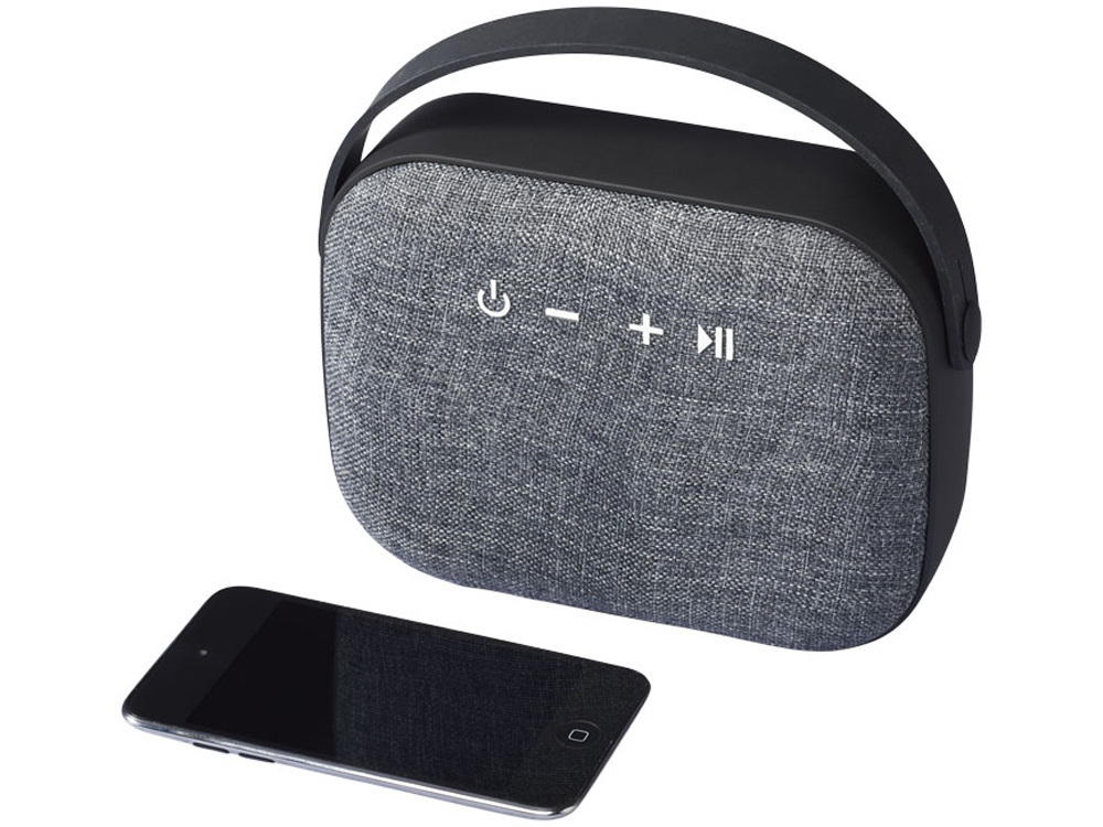 Динамик Bluetooth с тканым материалом, черный - купить оптом