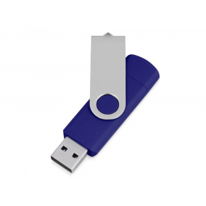 USB/micro USB-флешка 2.0 на 16 Гб Квебек OTG, синий - купить оптом