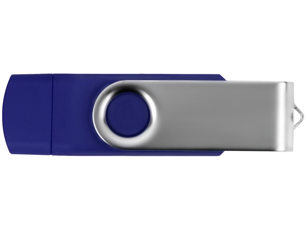 USB/micro USB-флешка 2.0 на 16 Гб Квебек OTG, синий - купить оптом