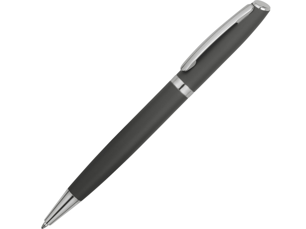 Ручка металлическая шариковая Flow soft-touch, серый/серебристый - купить оптом