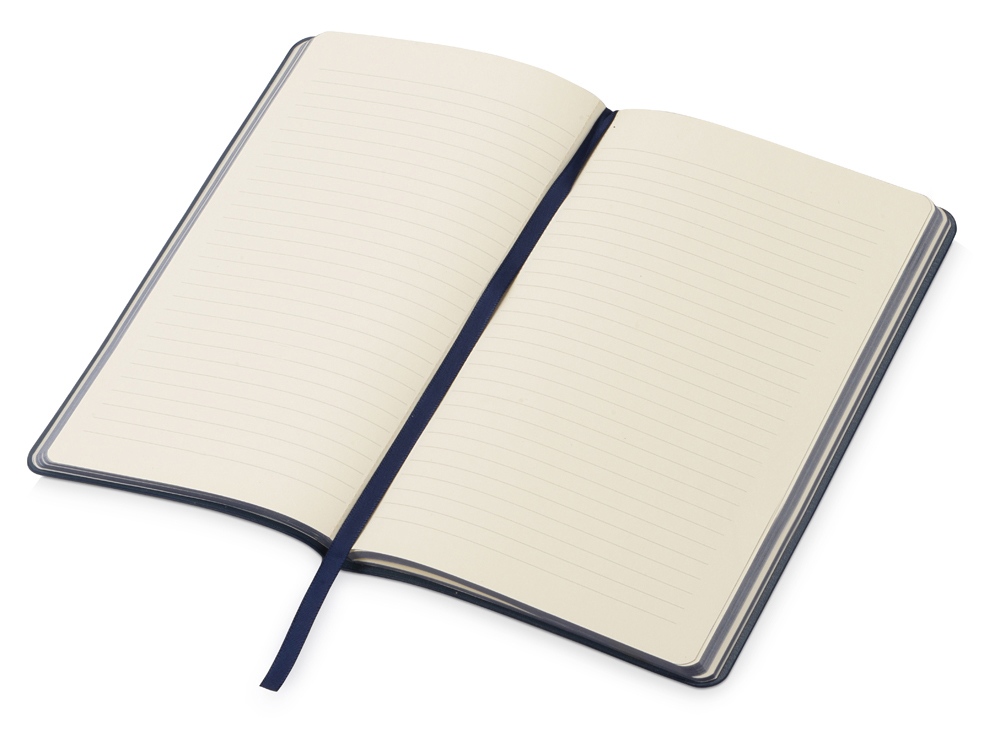 Блокнот Notepeno 130x205 мм с тонированными линованными страницами, темно-синий - купить оптом