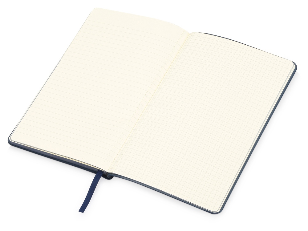 Блокнот Notepeno 130x205 мм с тонированными линованными страницами, темно-синий - купить оптом