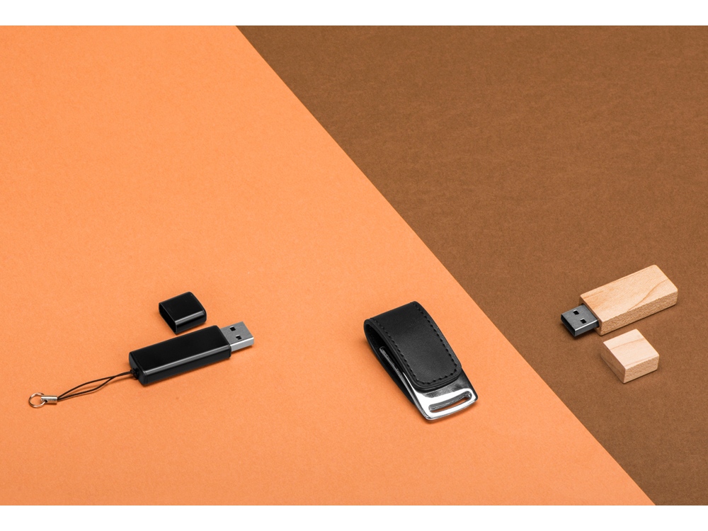 Флеш-карта USB 2.0 16 Gb с магнитным замком Vigo, черный/серебристый - купить оптом