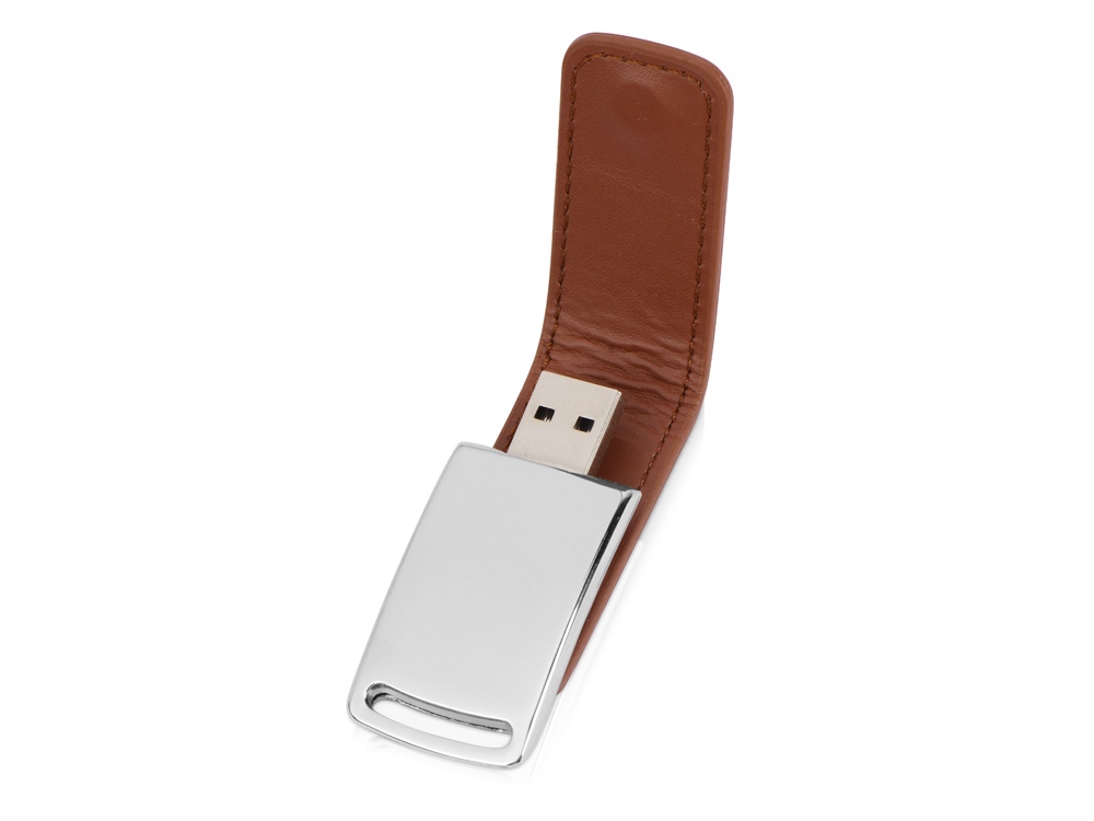 Флеш-карта USB 2.0 16 Gb с магнитным замком Vigo, светло-коричневый/серебристый - купить оптом