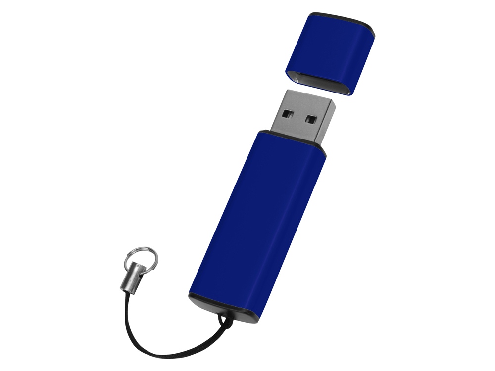 Флеш-карта USB 2.0 16 Gb металлическая с колпачком Borgir, темно-синий - купить оптом