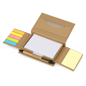 Канцелярский набор для записей Stick box, натуральный - купить оптом