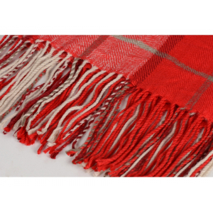 Плед акриловый в клетку Tartan, красный - купить оптом