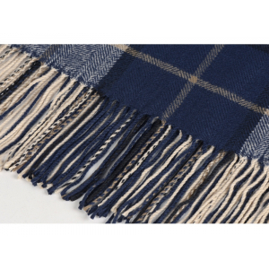 Плед акриловый в клетку Tartan, синий - купить оптом