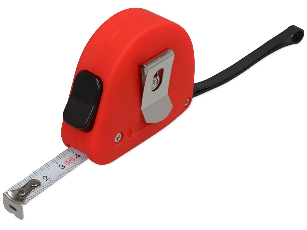 Рулетка 3м Meter, софт-тач, красный - купить оптом