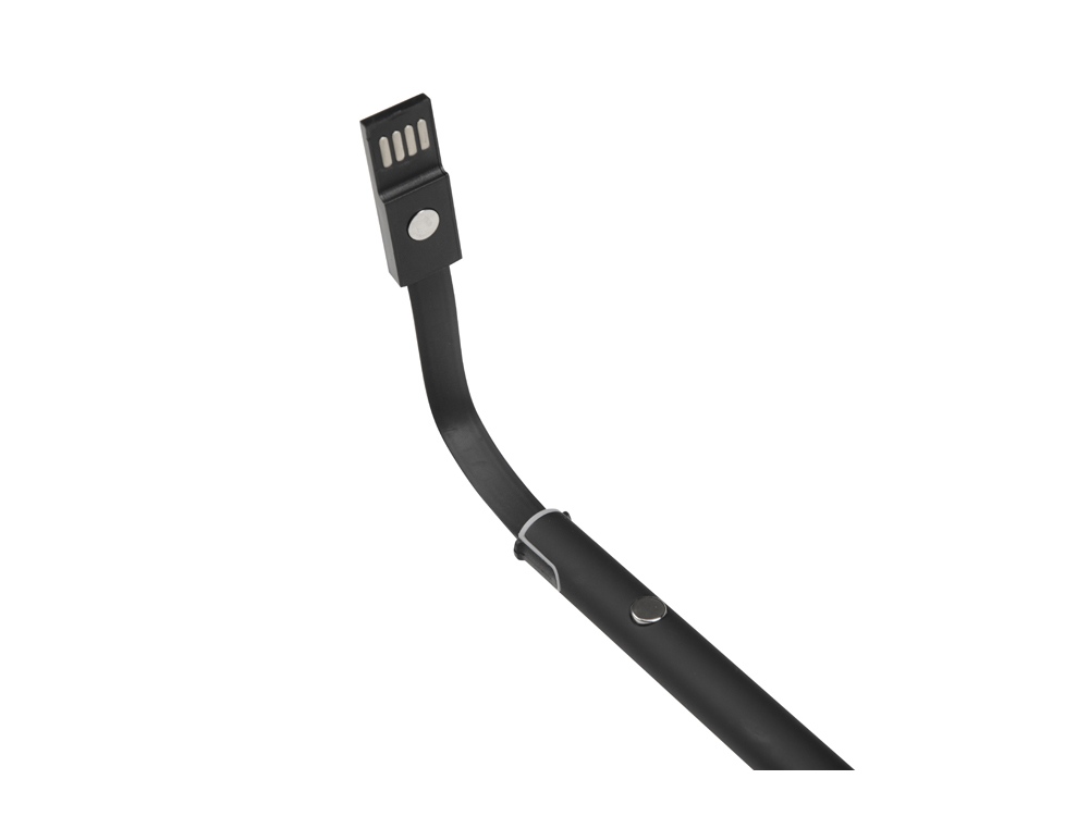 Ручка шариковая с кабелем USB, черный - купить оптом