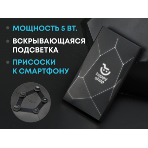 Портативное беспроводное зарядное устройство Geo Wireless, 5000 mAh, черный - купить оптом