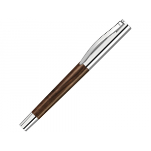 Ручка роллер TITAN WOOD R, синий, 0.7 мм, коричневый/серебряный - купить оптом