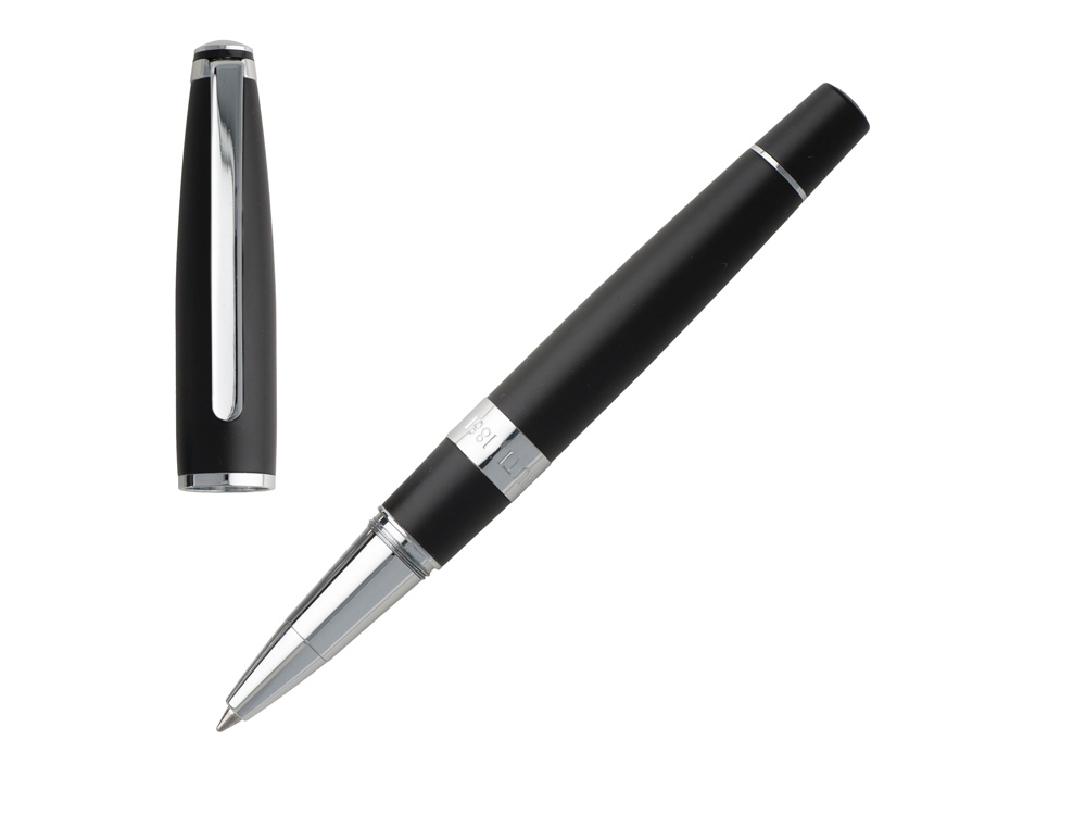 Ручка-роллер Bicolore Black, Cerruti 1881, черный/серебристый - купить оптом