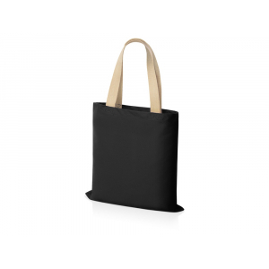 Сумка для шопинга Steady из хлопка с парусиновыми ручками, 260 г/м2, черный - купить оптом