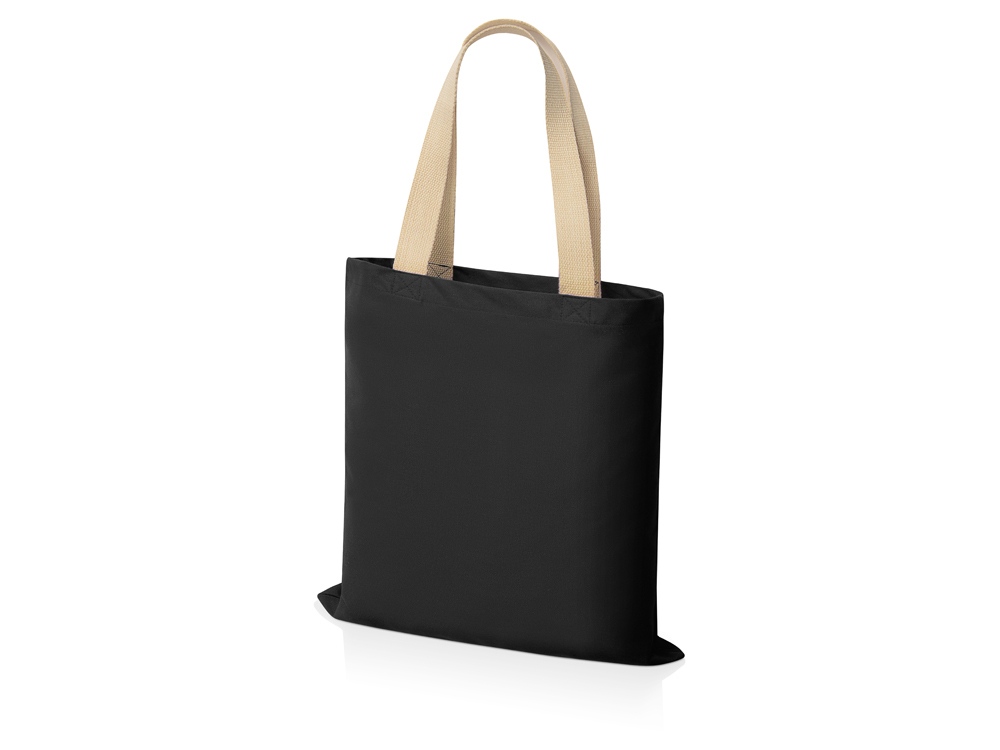 Сумка для шопинга Steady из хлопка с парусиновыми ручками, 260 г/м2, черный - купить оптом