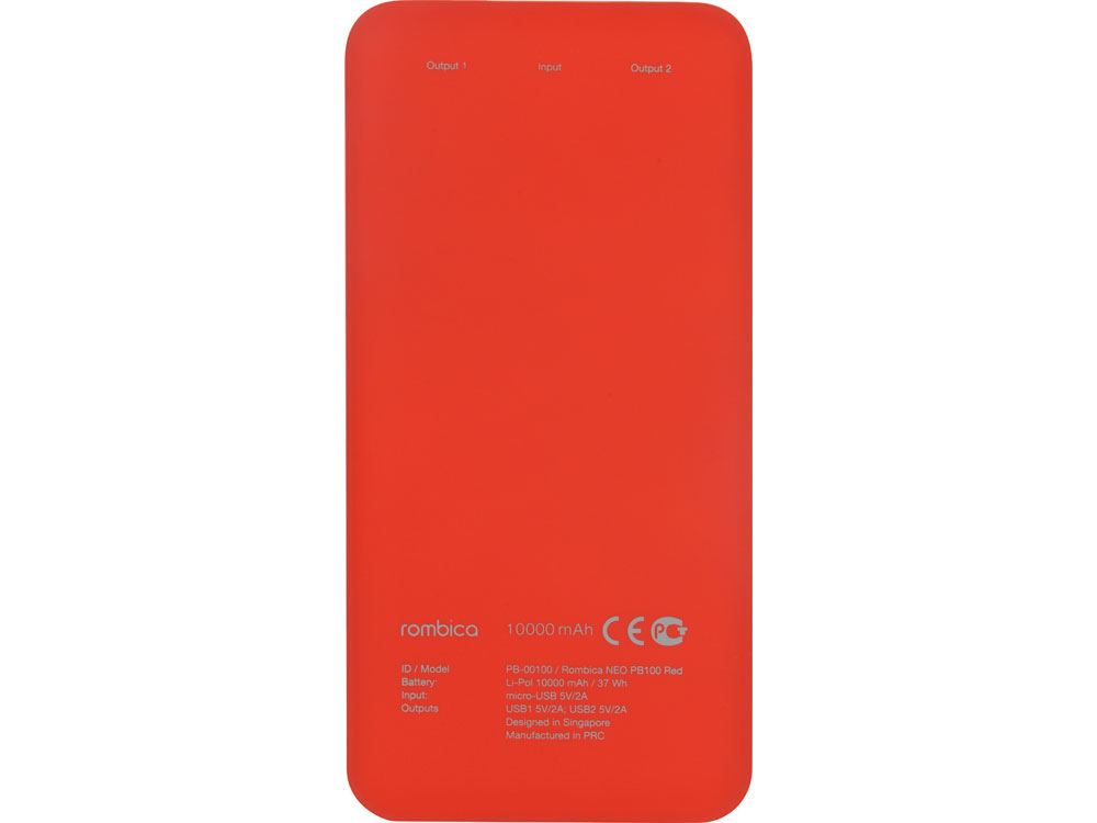Внешний аккумулятор Rombica NEO PB100 Red, красный - купить оптом
