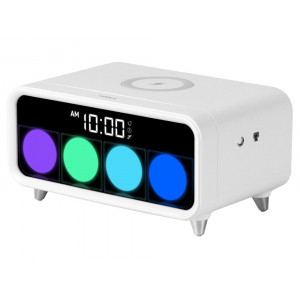 Часы с беспроводным зарядным устройством Rombica Timebox 1, белый - купить оптом
