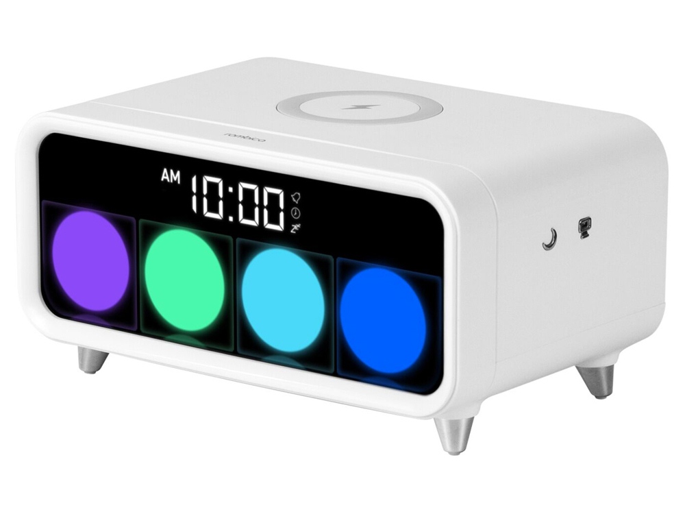 Часы с беспроводным зарядным устройством Rombica Timebox 1, белый - купить оптом