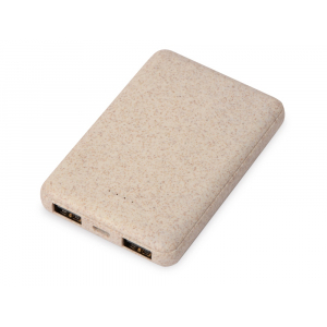 Портативное зарядное устройство Wheatty, 5000 mAh, бежевый - купить оптом