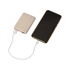 Портативное зарядное устройство Wheatty, 5000 mAh, бежевый - купить оптом