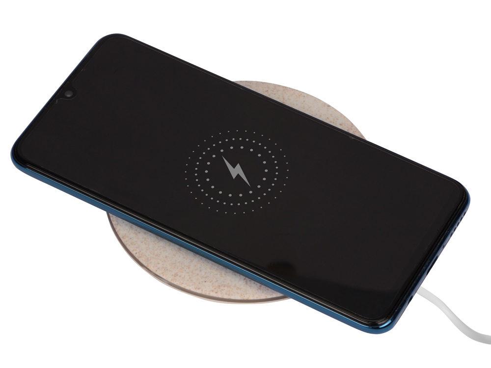 Беспроводное зарядное устройство Wheatty, 5W, бежевый - купить оптом