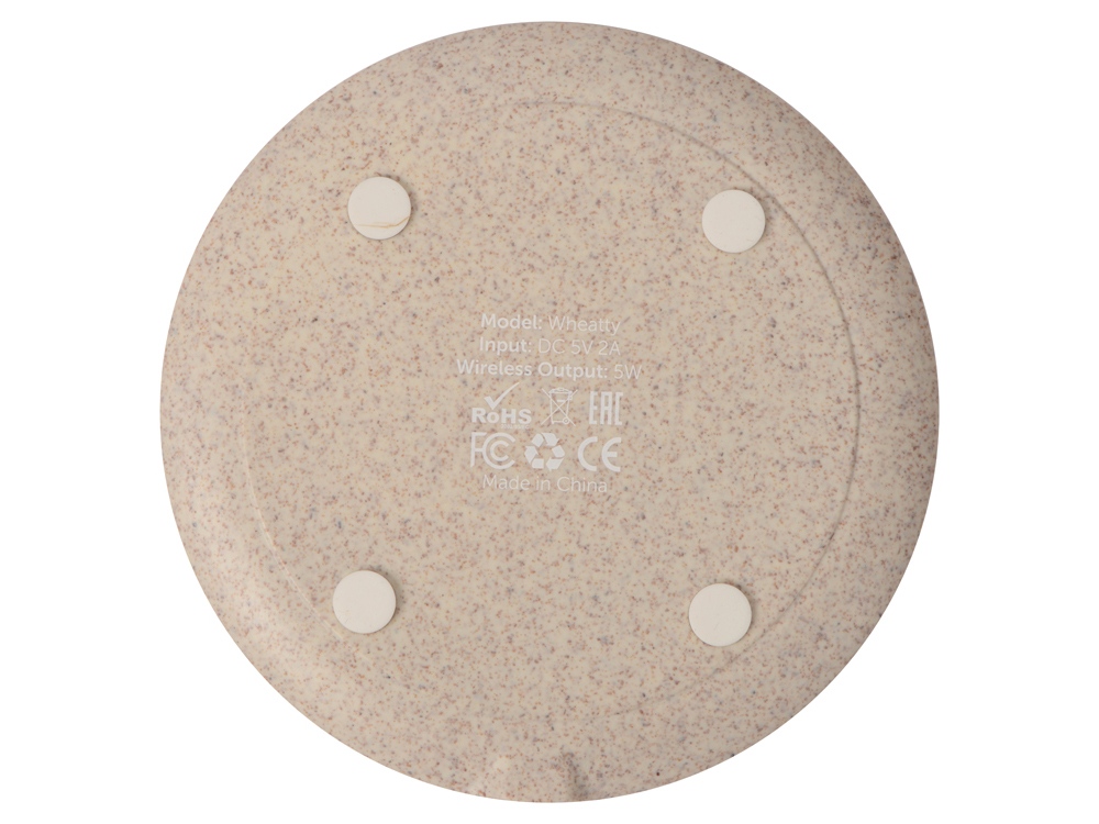 Беспроводное зарядное устройство Wheatty, 5W, бежевый - купить оптом
