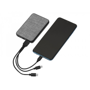 Портативное зарядное устройство из rPET Reborn, 5000 mAh, серый - купить оптом
