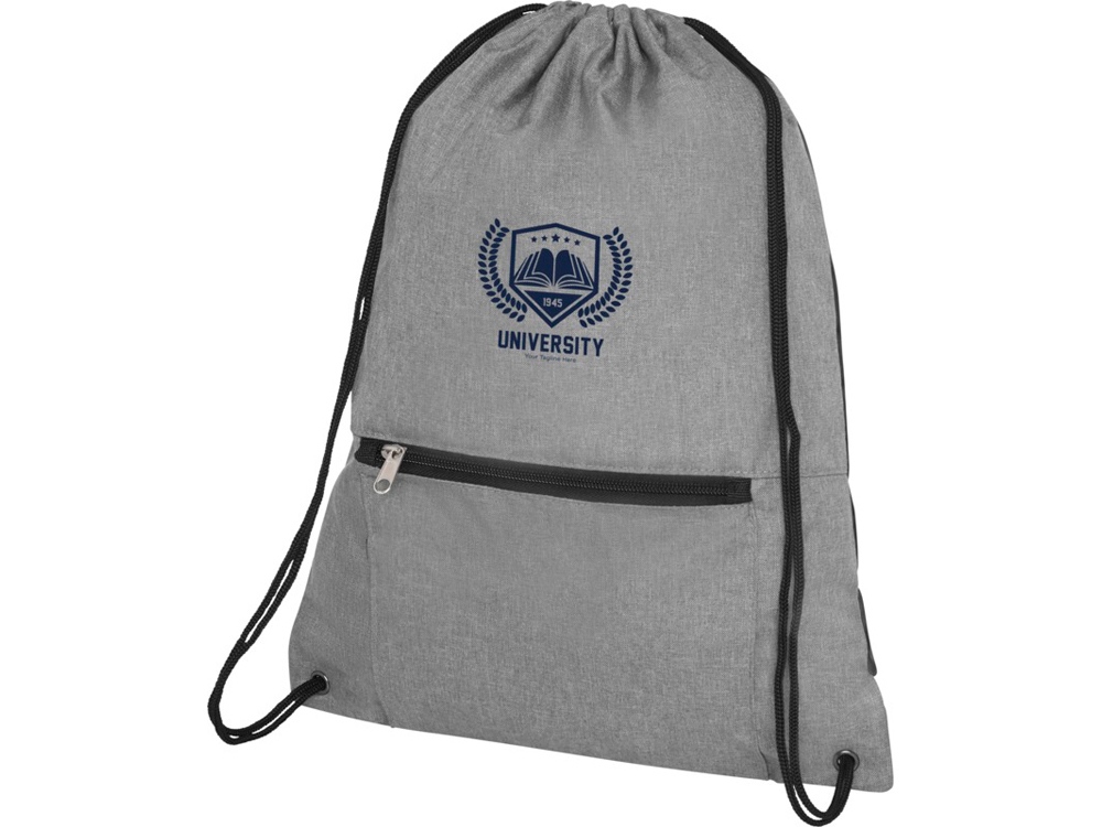 Складной рюкзак со шнурком Hoss, heather medium grey, серый - купить оптом