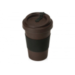 Стакан из кофе с силиконовой манжетой Latte, коричневый, фото 1