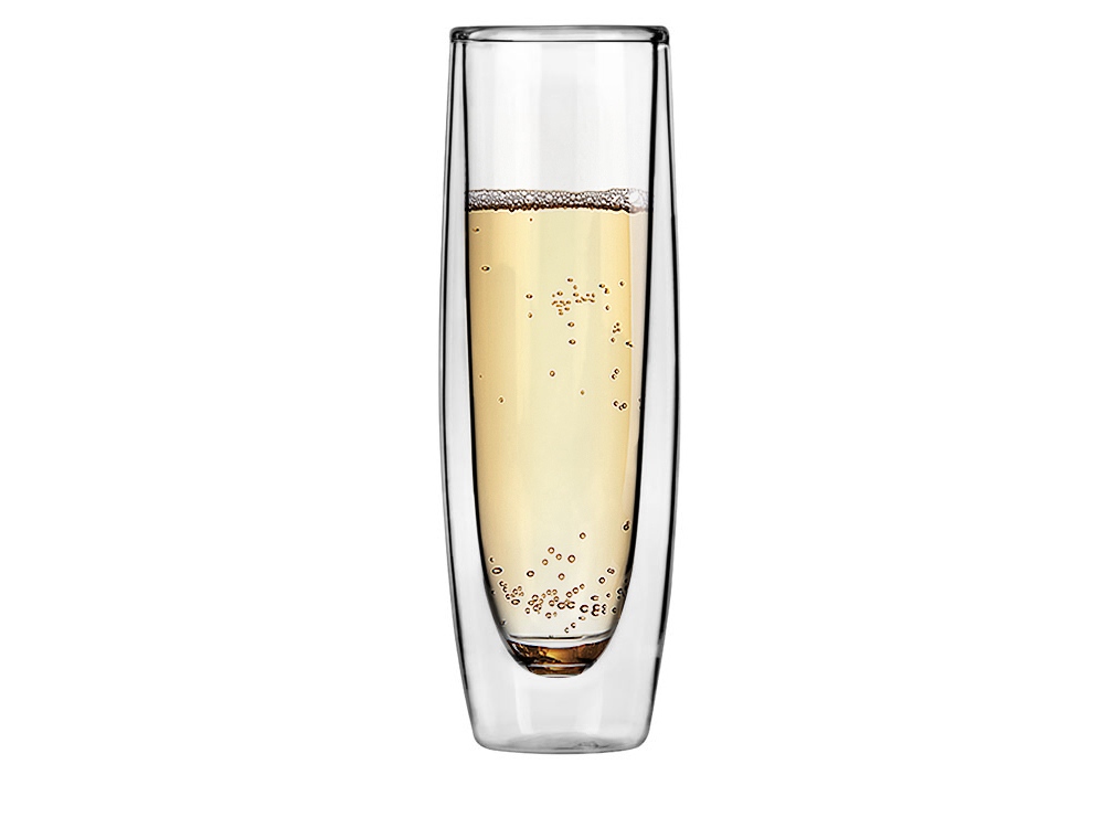 Бокал-флют для шампанского Brut с двойными стенками, 150мл, прозрачный - купить оптом