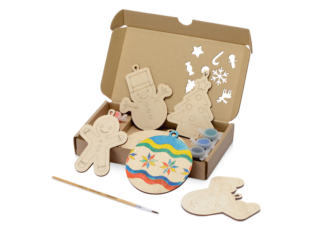 Подарочный набор для раскрашивания Christmas Toys, натуральный  - купить оптом