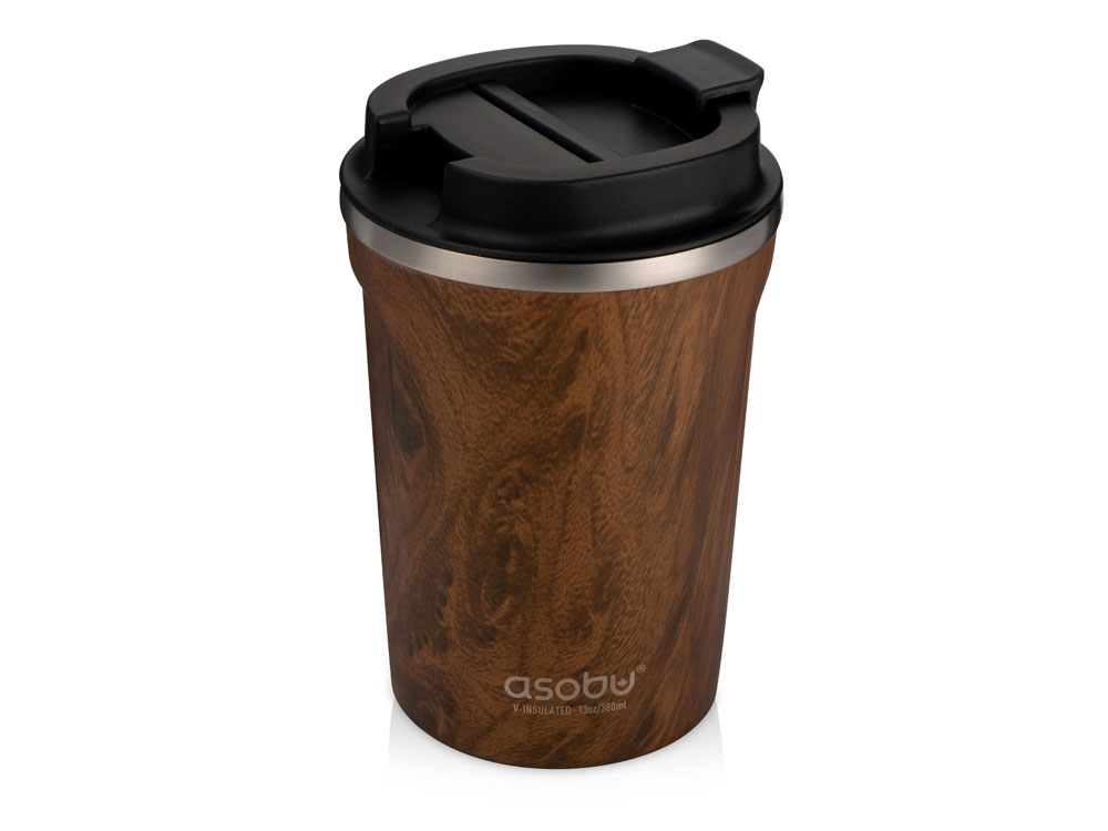 Термокружка CAFe COMPACT, 380 мл, wood, дерево - купить оптом
