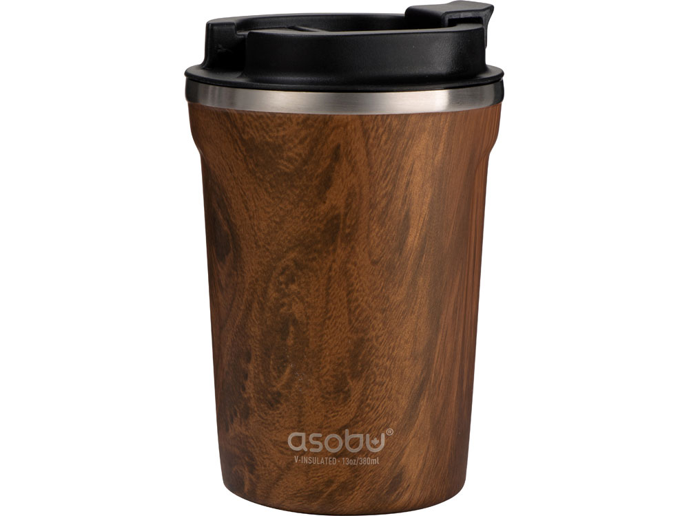Термокружка CAFe COMPACT, 380 мл, wood, дерево - купить оптом
