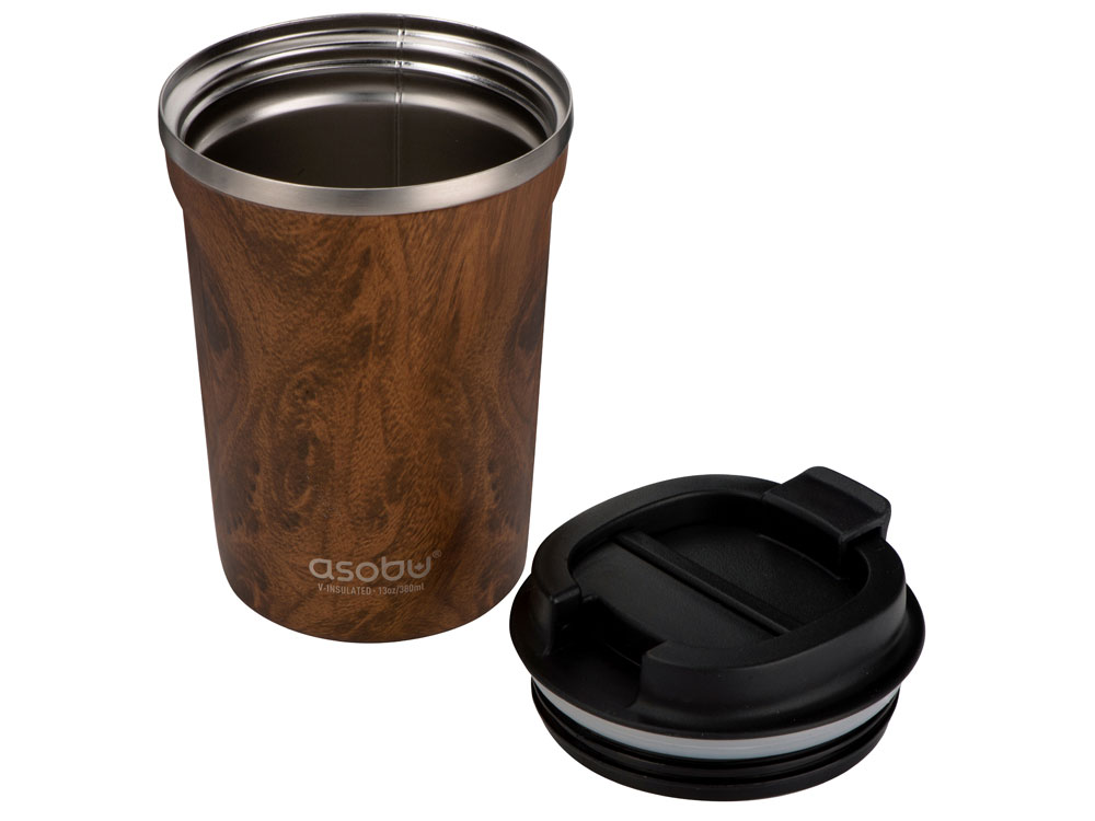 Термокружка CAFe COMPACT, 380 мл, wood, дерево - купить оптом