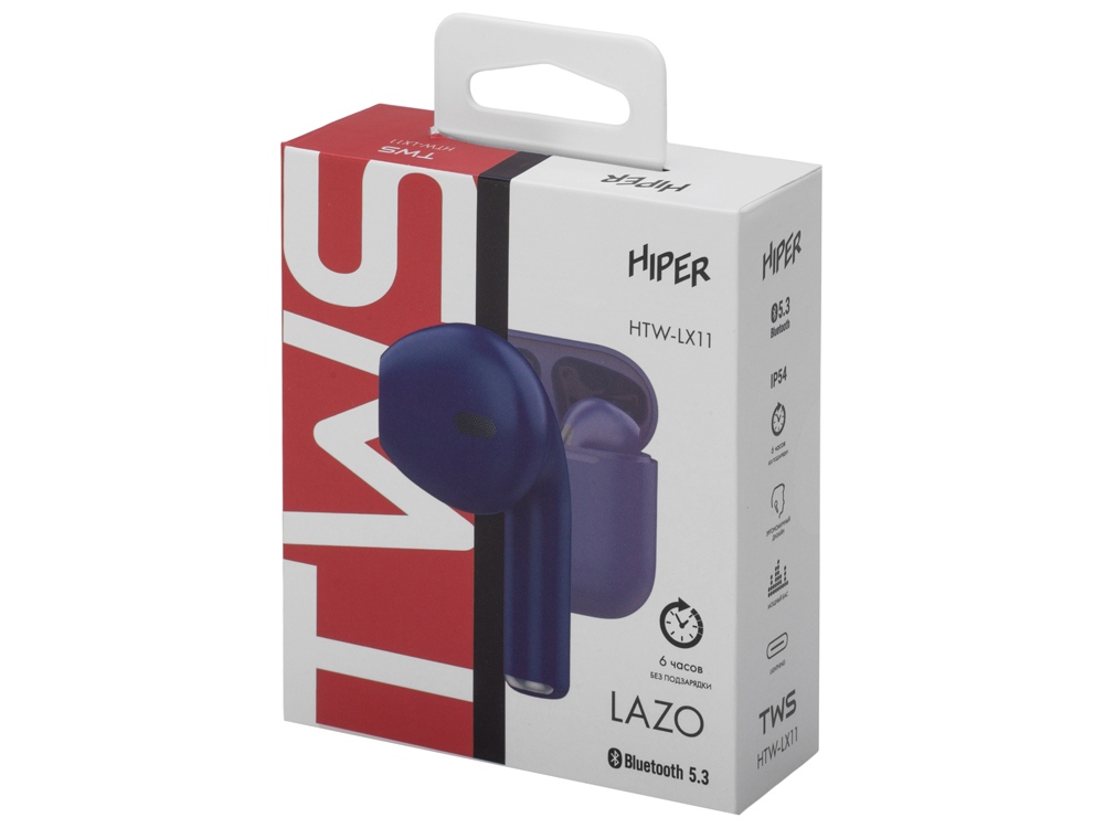 Беспроводные наушники HIPER TWS Lazo X12 White (HTW-LX12) Bluetooth 5.3 гарнитура, Белый, белый - купить оптом