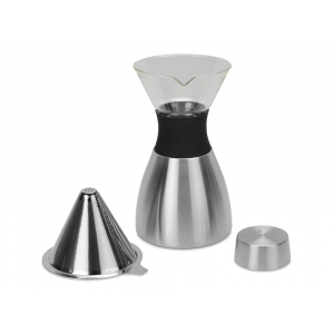 Кофеварка POUR OVER, 1000 мл, серебристый/черный - купить оптом