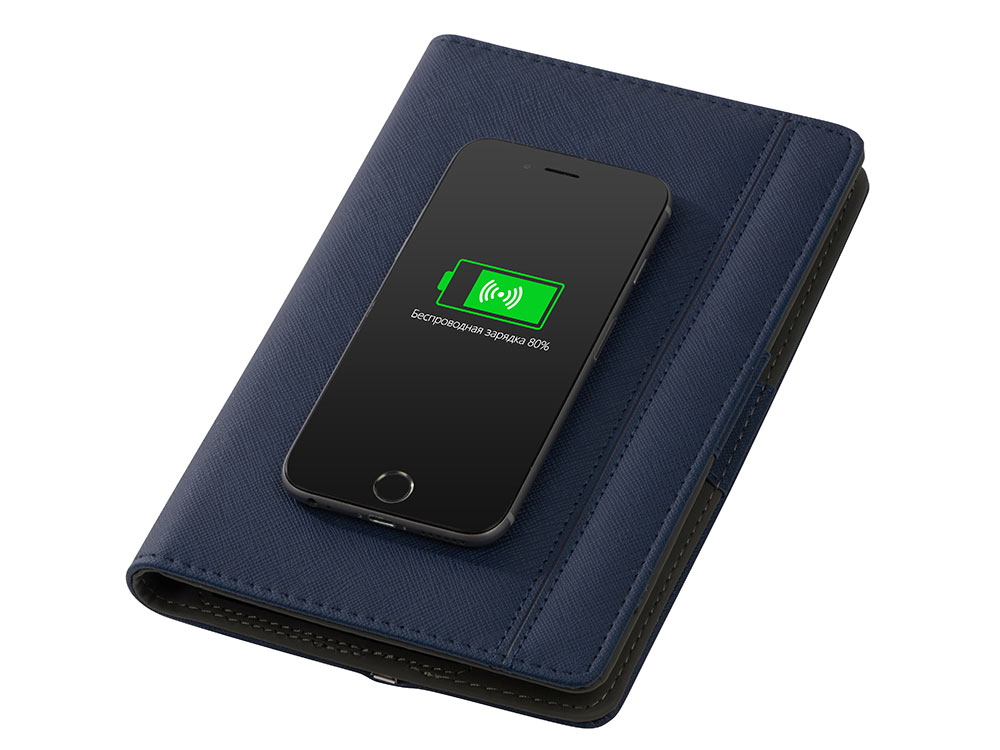 Органайзер с функцией беспроводной зарядки Manner, 5000 mah, темно-синий - купить оптом