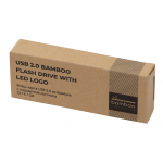USB 2.0- флешка на 32 Гб c подсветкой логотипа Bamboo LED, натуральный, фото 4