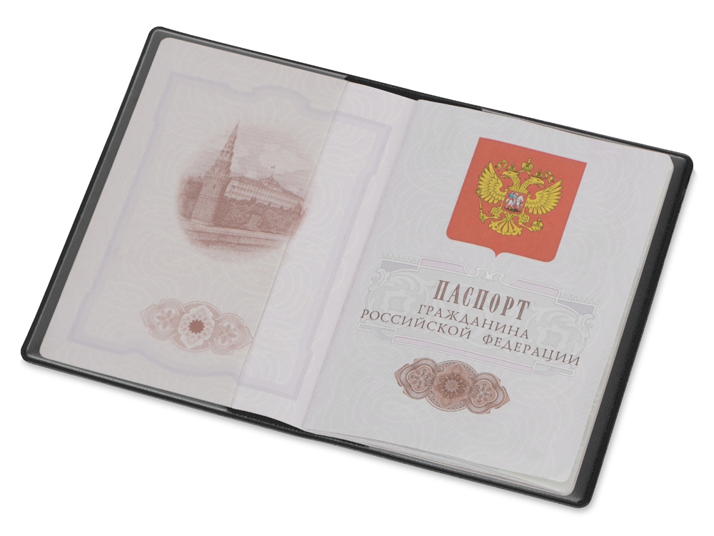 Классическая обложка для паспорта Favor, черная, черный - купить оптом