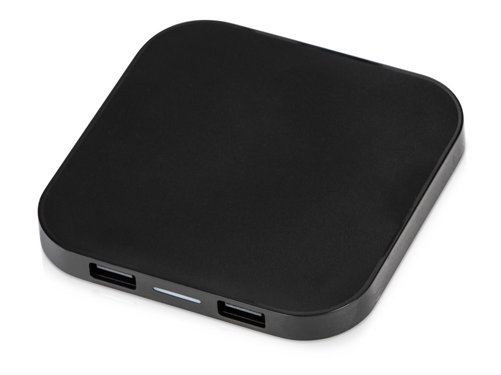 Беспроводная зарядка Tile с 2 USB-A, 5 Вт, черный - купить оптом