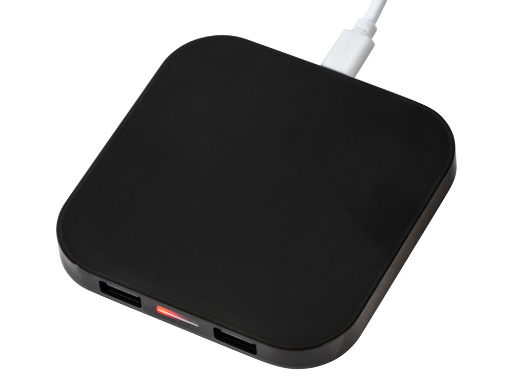 Беспроводная зарядка Tile с 2 USB-A, 5 Вт, черный - купить оптом