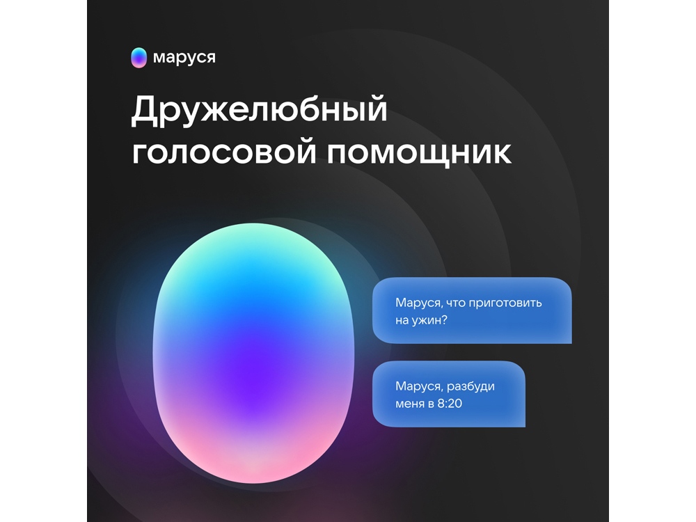 Умная колонка VK Капсула с голосовым помощником Марусей, черный - купить оптом