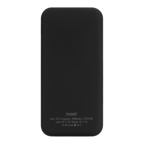 Внешний аккумулятор с подсветкой Luce 10000 mAh, черный - купить оптом