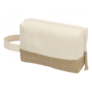 Косметичка Jute с ручкой из хлопка и джута, натуральный, молочный - купить оптом