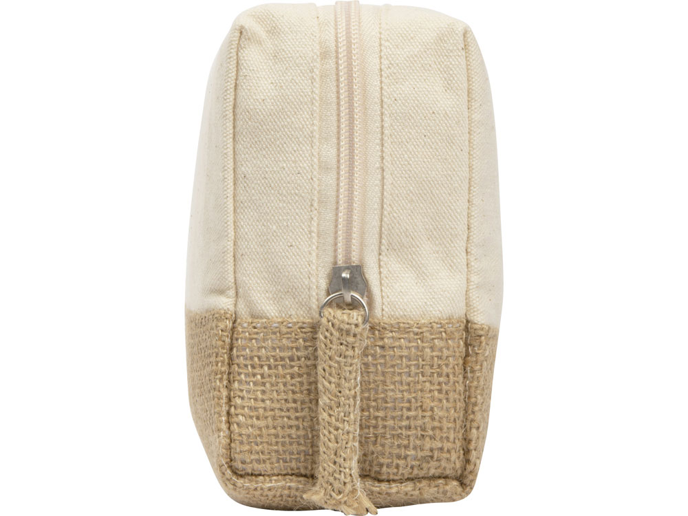 Косметичка Jute с ручкой из хлопка и джута, натуральный, молочный - купить оптом
