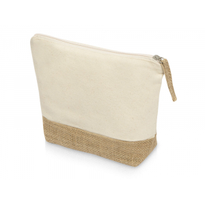 Косметичка Jute из хлопка и джута, натуральный, молочный - купить оптом