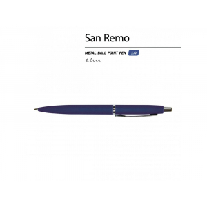 Ручка металлическая шариковая San Remo, 1,0мм, синие чернила, ярко-синий - купить оптом