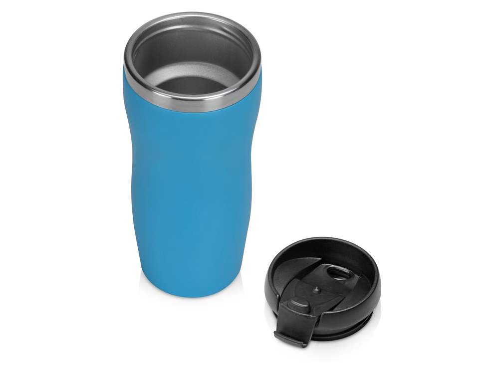 Термокружка Mony Steel 350 мл, soft touch, голубой (Р) - купить оптом