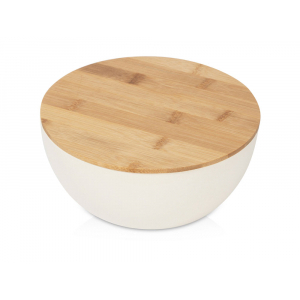 Салатник Bowl с бамбуковой крышкой, бежевый - купить оптом
