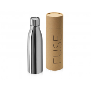 Вакуумная герметичная термобутылка Fuse с 360 крышкой, тубус, серебристый, 500 мл - купить оптом